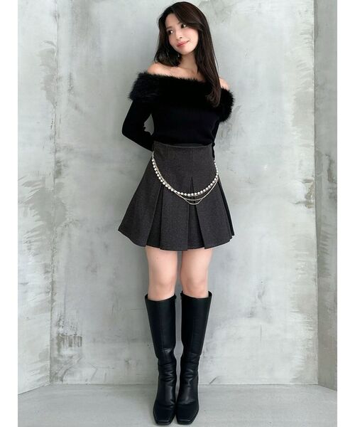 RESEXXY（リゼクシー）の「フロントタックフレアミニスカート（スカート・レディース・チャコールグレー/ベージュ/その他1・FREE）」の10枚目の写真