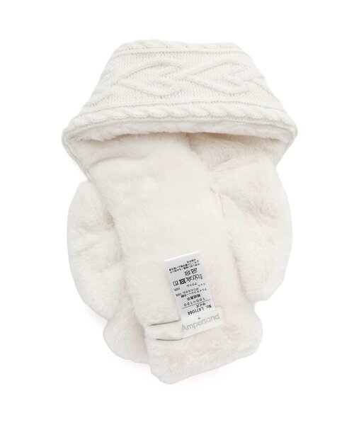 Ampersand(アンパサンド)の「ふわふわリボンマフラー(マフラー・キッズ・ピンク/グレー/アイボリー・120/140)」の5枚目の写真