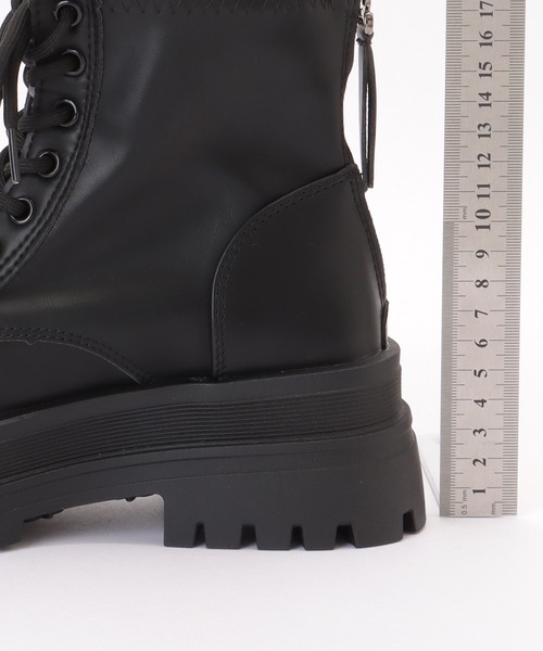 セール】レザー調 ラウンドトゥ レースアップ ショート ブーツ（ブーツ