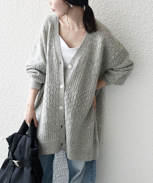 SHIPS any（シップス エニィ）の「SHIPS any: レース編み Vネック