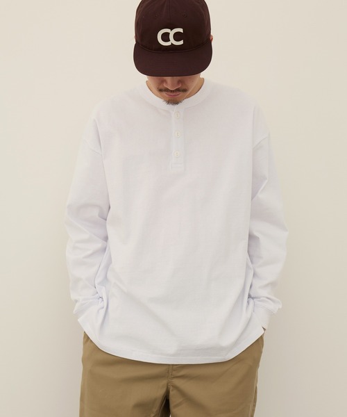 Goodwear(グッドウェア)の「【Goodwear】ヘンリーネック LONG SLEEVE BIG TEE 2W7-61206(Tシャツ/カットソー・メンズ・ブラック/ホワイト/チャコールグレー・M/L/XL)」の4枚目の写真
