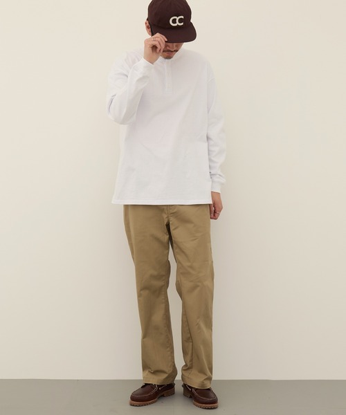 Goodwear(グッドウェア)の「【Goodwear】ヘンリーネック LONG SLEEVE BIG TEE 2W7-61206(Tシャツ/カットソー・メンズ・ブラック/ホワイト/チャコールグレー・M/L/XL)」の8枚目の写真