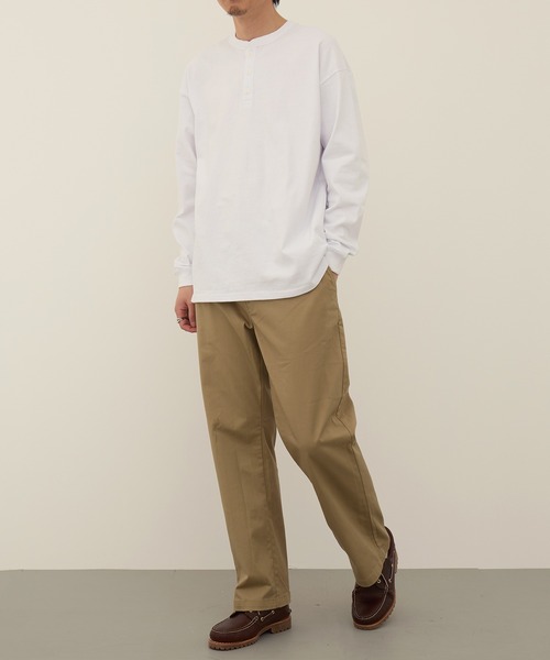 Goodwear(グッドウェア)の「【Goodwear】ヘンリーネック LONG SLEEVE BIG TEE 2W7-61206(Tシャツ/カットソー・メンズ・ブラック/ホワイト/チャコールグレー・M/L/XL)」の9枚目の写真