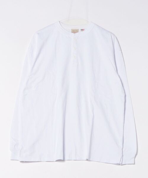 Goodwear(グッドウェア)の「【Goodwear】ヘンリーネック LONG SLEEVE BIG TEE 2W7-61206(Tシャツ/カットソー・メンズ・ブラック/ホワイト/チャコールグレー・M/L/XL)」の10枚目の写真