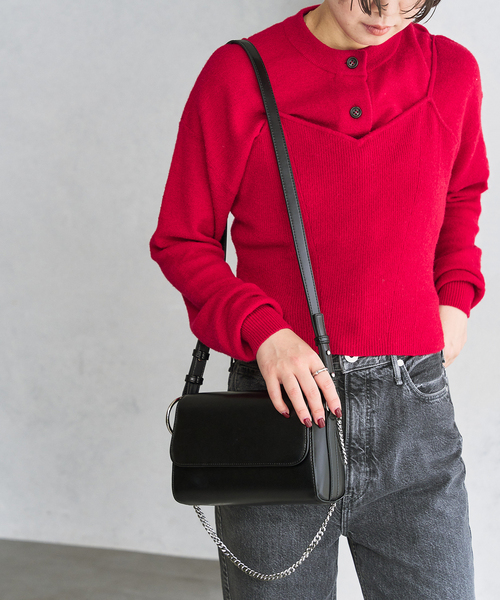 LE TALON(ルタロン)の「LE TALON Le cercle bag(ショルダーバッグ・レディース・ブラック/ホワイト/グリーン・FREE)」の4枚目の写真