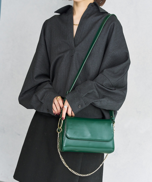 LE TALON(ルタロン)の「LE TALON Le cercle bag(ショルダーバッグ・レディース・ブラック/ホワイト/グリーン・FREE)」の13枚目の写真