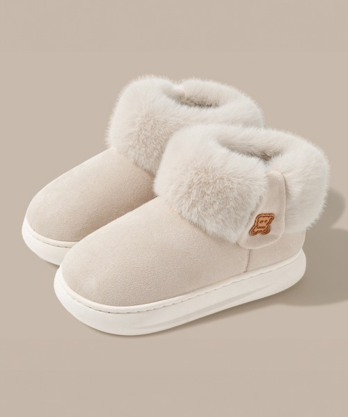 Miniministore(ミニミニストア)の「厚底ムートンブーツ 保温(ブーツ・レディース・アイボリー/キャメル・S/M/L)」の2枚目の写真