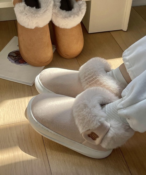 Miniministore(ミニミニストア)の「厚底ムートンブーツ 保温(ブーツ・レディース・アイボリー/キャメル・S/M/L)」の3枚目の写真