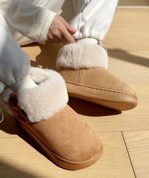 Miniministore(ミニミニストア)の「厚底ムートンブーツ 保温(ブーツ・レディース・アイボリー/キャメル・S/M/L)」の8枚目の写真