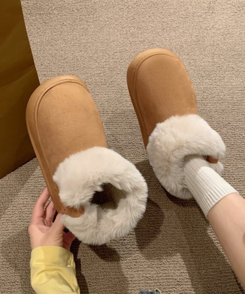 Miniministore(ミニミニストア)の「厚底ムートンブーツ 保温(ブーツ・レディース・アイボリー/キャメル・S/M/L)」の10枚目の写真