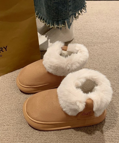 Miniministore(ミニミニストア)の「厚底ムートンブーツ 保温(ブーツ・レディース・アイボリー/キャメル・S/M/L)」の11枚目の写真