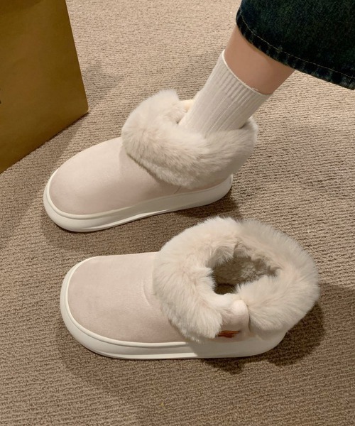 Miniministore(ミニミニストア)の「厚底ムートンブーツ 保温(ブーツ・レディース・アイボリー/キャメル・S/M/L)」の15枚目の写真