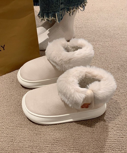 Miniministore(ミニミニストア)の「厚底ムートンブーツ 保温(ブーツ・レディース・アイボリー/キャメル・S/M/L)」の16枚目の写真