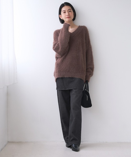 coca(coca)(コカ)の「ラップスカートレイヤード デニムパンツ(デニムパンツ・レディース・ブルー/ブラック・S/L/M)」の9枚目の写真