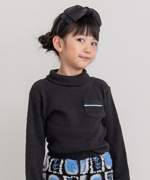 RAGMART(ラグマート)の「ジャガードリブTシャツ(Tシャツ/カットソー・キッズ・ブルー/ホワイト×グレー/ブラック・120cm/130cm/110cm/100cm)」の2枚目の写真