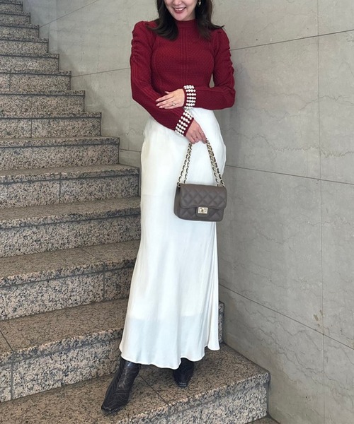 キュプラサテンナロースカート（スカート）｜anuans（アニュアンス）の