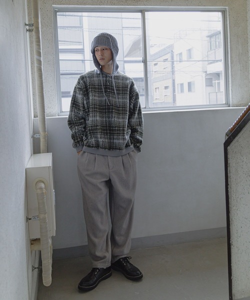 niko and...（ニコアンド）の「チェックボアヘンリープルオーバー（その他トップス・メンズ・グレー/グリーン・LARGE/MEDIUM）」の3枚目の写真