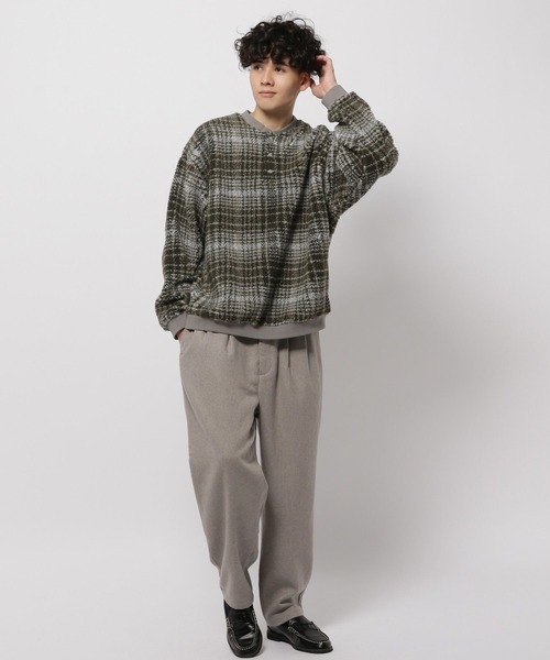 niko and...（ニコアンド）の「チェックボアヘンリープルオーバー（その他トップス・メンズ・グレー/グリーン・LARGE/MEDIUM）」の17枚目の写真