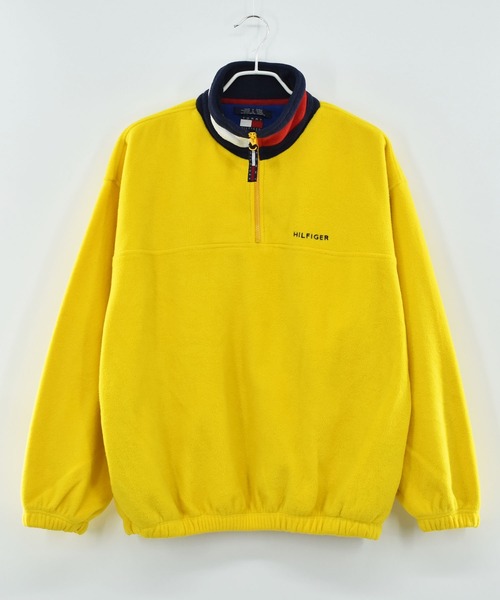 TOMMY HILFIGER(トミーヒルフィガー)の「【ヴィンテージ古着】90's TOMMY HILFIGER ハーフジップ フリースプルオーバー(その他トップス・メンズ・イエロー・X-LARGE)」の1枚目の写真