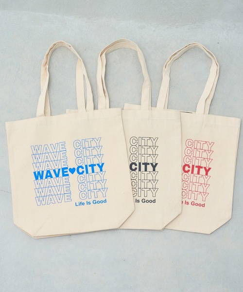 WAVE CITY（ウェイブシティ）の「【WAVECITY/ウェイブシティ】WAVE CITY OrganicCotton Tote BAG/オーガニックコットン素材ノートパソコン収納可能サイズブランドロゴトートパック（10L)（トートバッグ・メンズ・ホワイト系その他3/ホワイト系その他/ホワイト系その他2・FREE）」の4枚目の写真