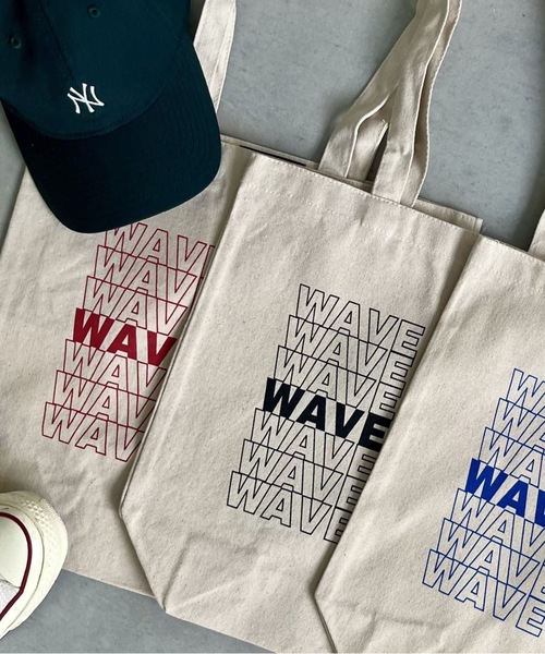 WAVE CITY（ウェイブシティ）の「【WAVECITY/ウェイブシティ】WAVE CITY OrganicCotton Tote BAG/オーガニックコットン素材ノートパソコン収納可能サイズブランドロゴトートパック（10L)（トートバッグ・メンズ・ホワイト系その他3/ホワイト系その他/ホワイト系その他2・FREE）」の5枚目の写真