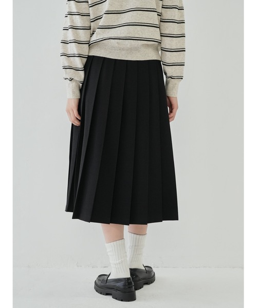 Bargiee(バージー)の「プリーツ ミディスカート(スカート・レディース・アイボリー/ブラック・SMALL/MEDIUM)」の12枚目の写真