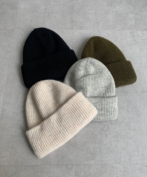 DouDou（ドゥドゥ）の「メランジリブニットワッチ（ハット・レディース・グレー/アイボリー/ブラック/カーキ・FREE）」の5枚目の写真