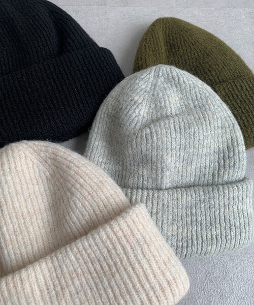 DouDou（ドゥドゥ）の「メランジリブニットワッチ（ハット・レディース・グレー/アイボリー/ブラック/カーキ・FREE）」の6枚目の写真