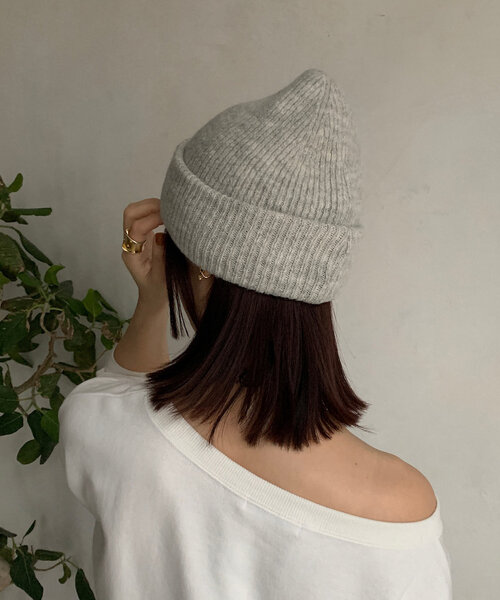 DouDou（ドゥドゥ）の「メランジリブニットワッチ（ハット・レディース・グレー/アイボリー/ブラック/カーキ・FREE）」の17枚目の写真