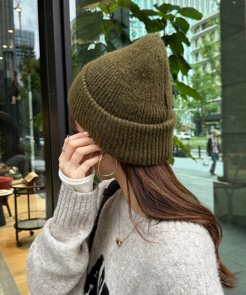 DouDou（ドゥドゥ）の「メランジリブニットワッチ（ハット・レディース・グレー/アイボリー/ブラック/カーキ・FREE）」の18枚目の写真