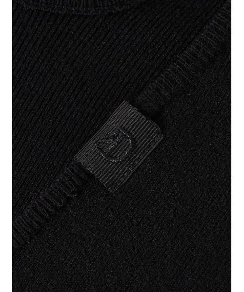 ダーリッチ darich バックオープンアップリケニットトップス ブラック ダーリッチ Darich バックオープンアップリケニットトップス