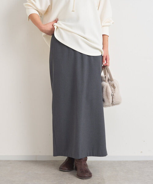 【セール】吸湿発熱ストレッチナロースカート（スカート）｜un dix cors（アンディコール）