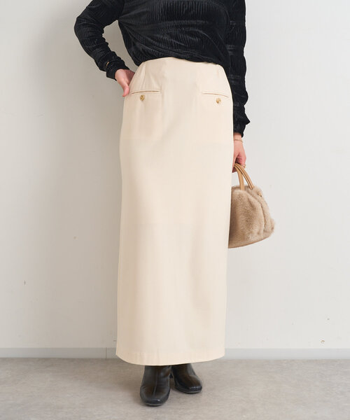 【セール】吸湿発熱ストレッチナロースカート（スカート）｜un dix cors（アンディコール）