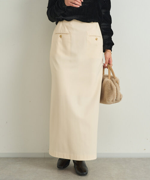 【セール】吸湿発熱ストレッチナロースカート（スカート）｜un dix cors（アンディコール）