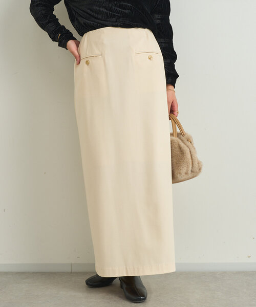 【セール】吸湿発熱ストレッチナロースカート（スカート）｜un dix cors（アンディコール）
