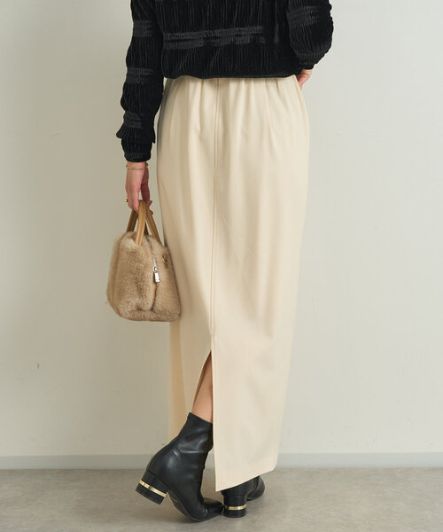 【セール】吸湿発熱ストレッチナロースカート（スカート）｜un dix cors（アンディコール）