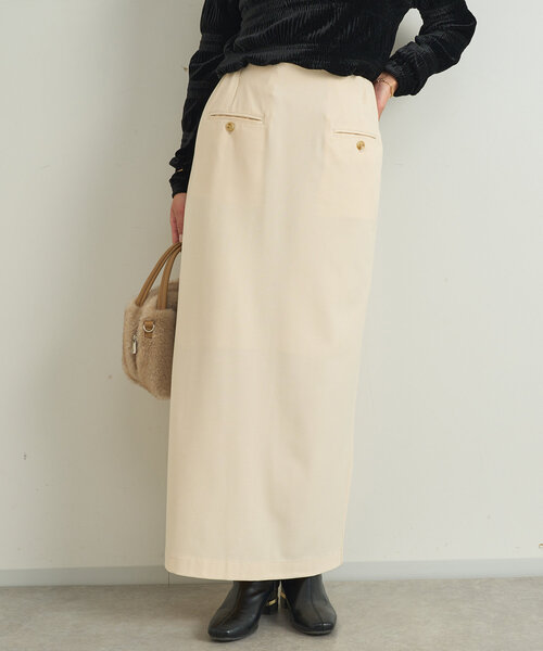 【セール】吸湿発熱ストレッチナロースカート（スカート）｜un dix cors（アンディコール）