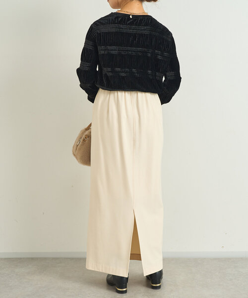 【セール】吸湿発熱ストレッチナロースカート（スカート）｜un dix cors（アンディコール）