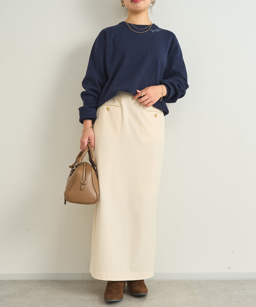 【セール】吸湿発熱ストレッチナロースカート（スカート）｜un dix cors（アンディコール）