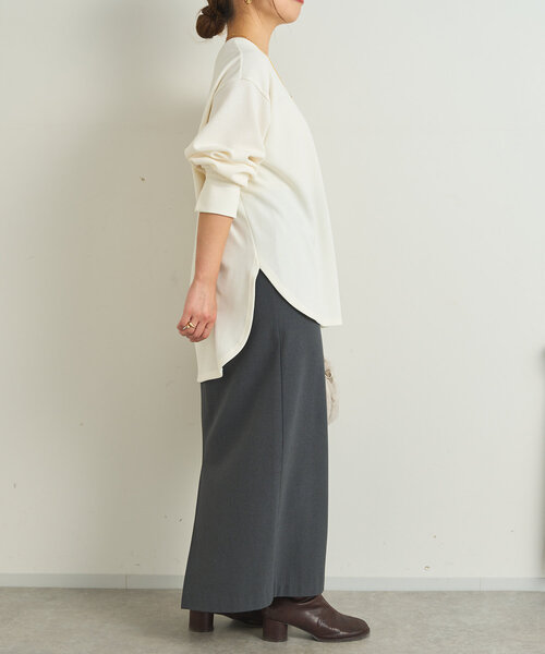 【セール】吸湿発熱ストレッチナロースカート（スカート）｜un dix cors（アンディコール）