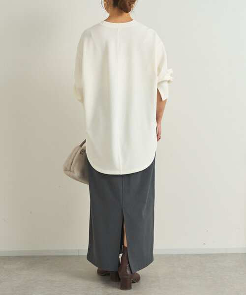 【セール】吸湿発熱ストレッチナロースカート（スカート）｜un dix cors（アンディコール）