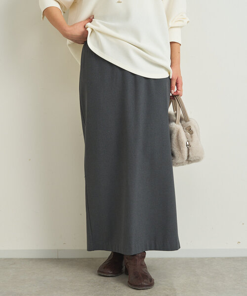 【セール】吸湿発熱ストレッチナロースカート（スカート）｜un dix cors（アンディコール）