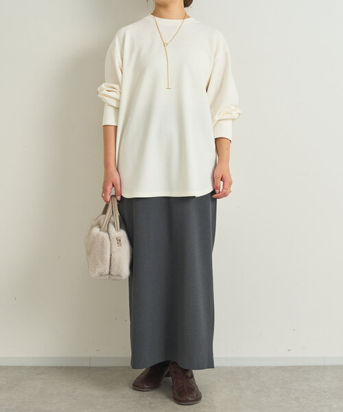 【セール】吸湿発熱ストレッチナロースカート（スカート）｜un dix cors（アンディコール）