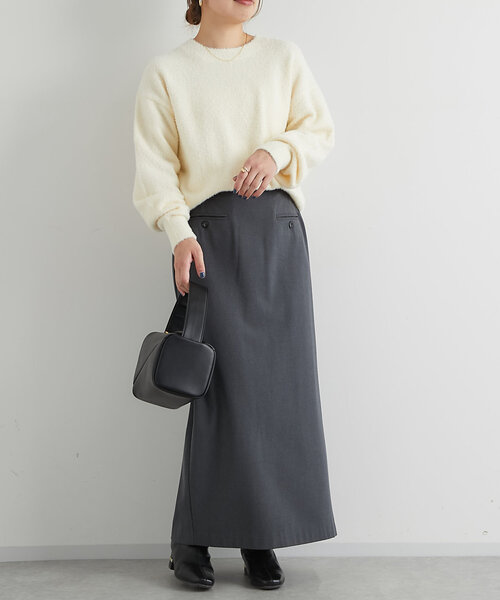 【セール】吸湿発熱ストレッチナロースカート（スカート）｜un dix cors（アンディコール）