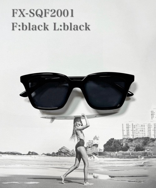 FLEX（フレックス）の「square frame 2 sunglasses / スクエアフレーム サングラス（サングラス・レディース・ブラック系1/ブラック系2/グレー/オレンジ・FREE）」の3枚目の写真