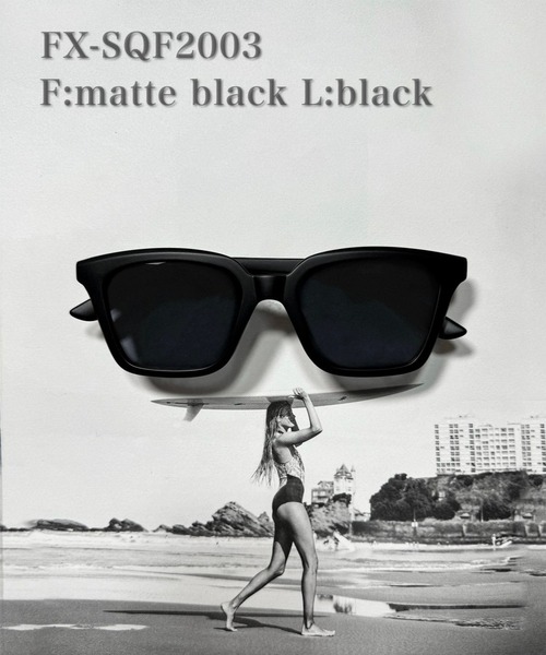 FLEX（フレックス）の「square frame 2 sunglasses / スクエアフレーム サングラス（サングラス・レディース・ブラック系1/ブラック系2/グレー/オレンジ・FREE）」の4枚目の写真