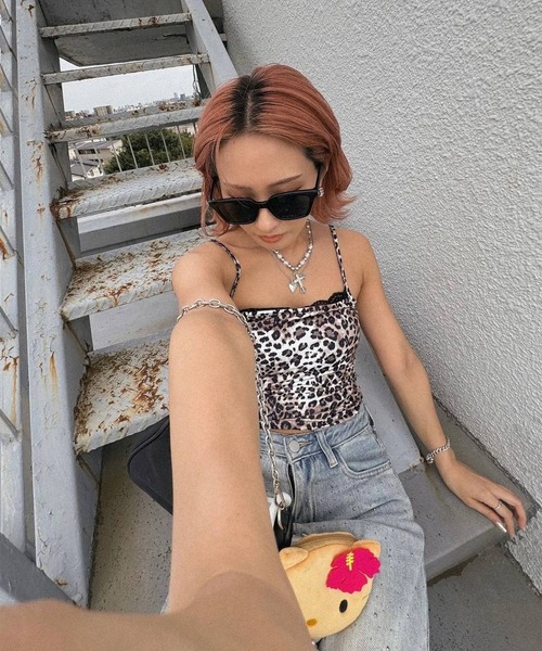 FLEX（フレックス）の「square frame 2 sunglasses / スクエアフレーム サングラス（サングラス・レディース・ブラック系1/ブラック系2/グレー/オレンジ・FREE）」の18枚目の写真