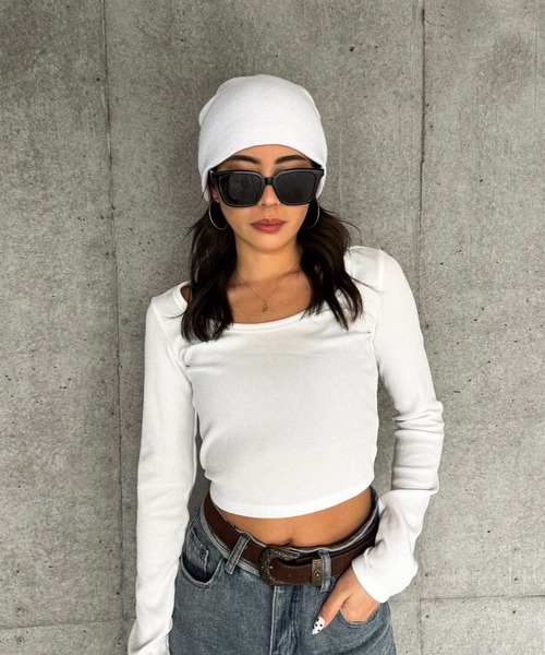 FLEX（フレックス）の「square frame 2 sunglasses / スクエアフレーム サングラス（サングラス・レディース・ブラック系1/ブラック系2/グレー/オレンジ・FREE）」の13枚目の写真