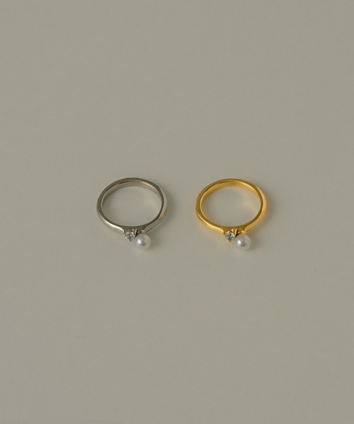 muku（ムク）の「PINKY RING/PEARL×ZIRCONIA（リング・レディース・ゴールド/シルバー・3）」の8枚目の写真