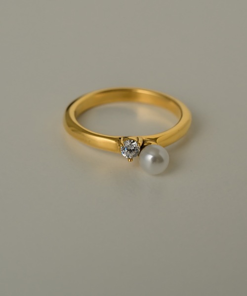 muku（ムク）の「PINKY RING/PEARL×ZIRCONIA（リング・レディース・ゴールド/シルバー・3）」の6枚目の写真